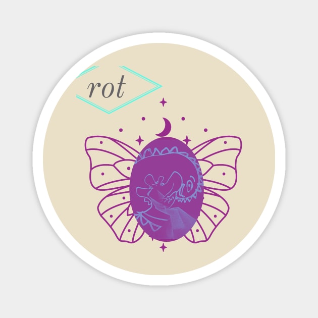 Buttersaur in Lilac Wine Magnet by Rot